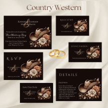 Country Western Cowgirl Hat with Flowers Wedding 