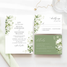 Sage Green Organic Greenery Wedding Suite