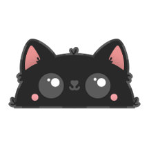 Cute Kawaii Cartoon Black Cat