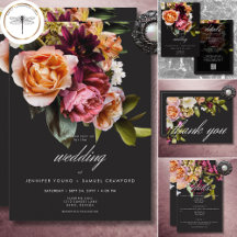 Elegant Moody Burgundy & Pink Floral Wedding