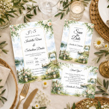 Romantic Lakeside Garden Elegance Wedding