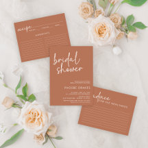 Terracotta Minimalist Script Bridal Shower