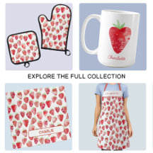 Strawberry Watercolor Pattern Kitchen and Dining