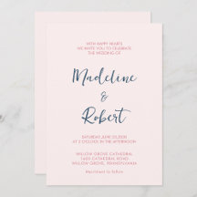 Modern Minimal   Wedding Pink Blue 