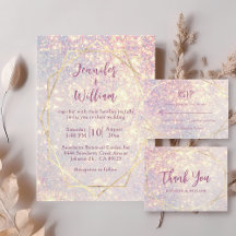 Incandescent Pink & Lavender Glitter Wedding