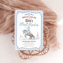 First Rodeo 1st Birthday Blue Western Collection