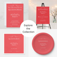 50th Birthday Modern Hearts Party Supplies