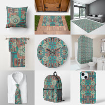 Southwestern Tribal Geometric Shapes Abstract Art 