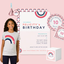 Rainbow Party Pink Blue Teal Custom Collection