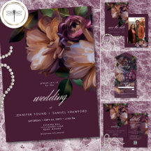 Elegant Burgundy Classic Moody Floral Wedding