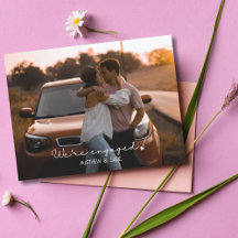 Modern Elegant Wedding Engagement Photo Cards