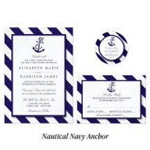 Nautical Stripes & Navy Blue Anchor Wedding