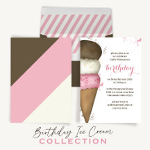 Cute Neapolitan Ice Cream Cone Birthdays