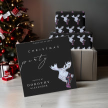 Classic Watercolor Christmas Moose