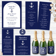 Elegant Navy & White Nautical Wedding Collection