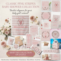 Classic Pink Stripes Baby Shower
