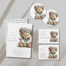 Cute Plaid Teddy Floral