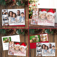 Merry Christmas Photo Strip Festive Holiday Cards