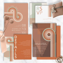 Refined Lines Geometric Wedding Terra Cotta