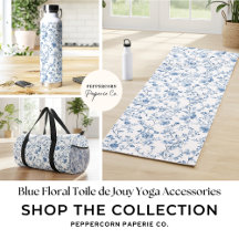 Elegant Blue Toile Pattern Yoga Accessories