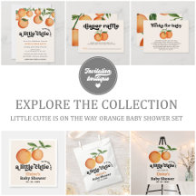 A Little Cutie Orange Baby Shower Set