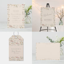 Whimsical Wildflower Floral Boho Baby Shower