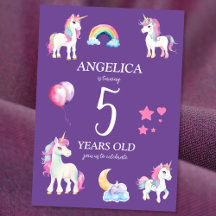 Girly Purple Unicorn Birthday Party Suite