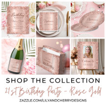 21st Birthday Rose Gold Foil and Glitter