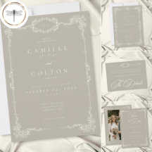 Elegant Vintage Baroque Neutral Tan Ivory Wedding