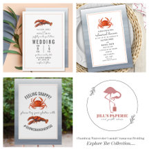 Chambray Watercolor Coastal Crustacean Wedding