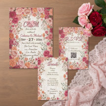 Pink & Red Floral Spring Wedding