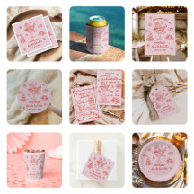 Red Hand Drawn Cowgirl Bachelorette Weekend