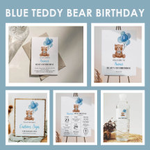 Blue Teddy Bear Birthday
