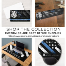 Custom Blue Line Police Department Office Supplies