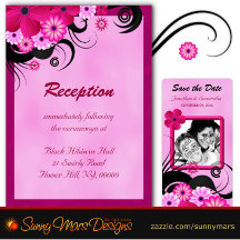 Light Fuchsia Magenta Hibiscus Floral Wedding Set