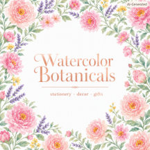 Watercolor Botanicals - Stationery Decor Gifts 