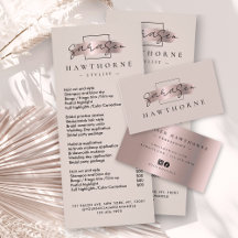 Chic Brush Stroke Rose Gold Business Monogram Idea