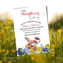 Watercolor Wildflower in Bloom Floral Shower Theme
