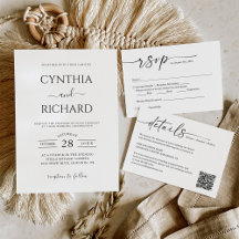 Modern Minimalist Wedding Invitation Suite