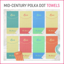Mid-Century Polka Dot Towels
