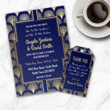 Art Deco Collection Navy & Gold Fan