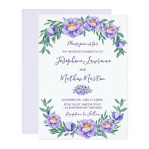 Purple Watercolor Flowers Wedding Collection