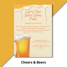 Cheers & Beers – Invitations and Party Supplies