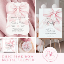 Chic Pink Bow Bridal Shower
