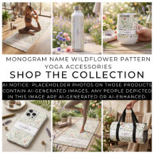 Monogram Name Wildflower Pattern Yoga Accessories