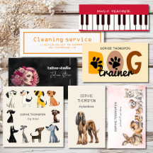 Business cards in many styles