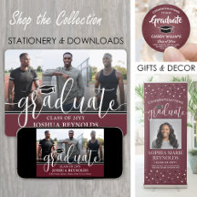 Maroon & White Elegant Graduation Celebration