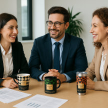 Duo Geo Tone Craft Drinkware - Business Logo