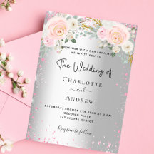 Wedding - Silver and pink flowers