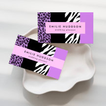 Purple Leopard, Zebra Business Cards Collection